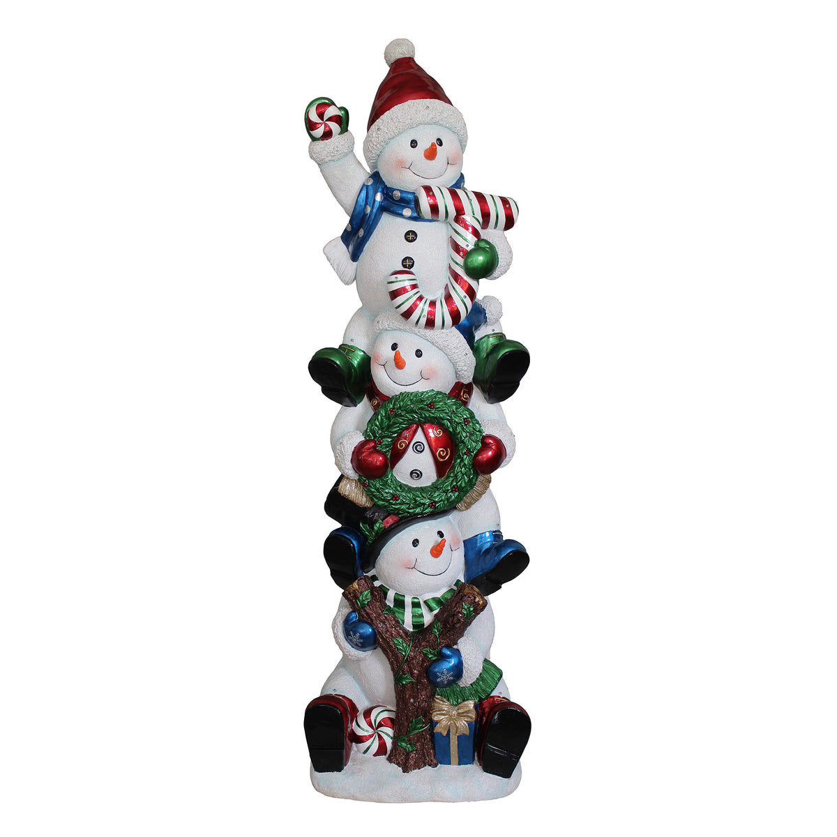 5ft Christmas Joy Snowman Stack with Multicoloured LED Lights