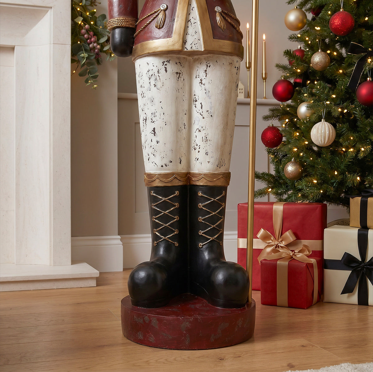6ft Traditional Vintage Christmas Nutcracker with Antique Effect and added Jewels