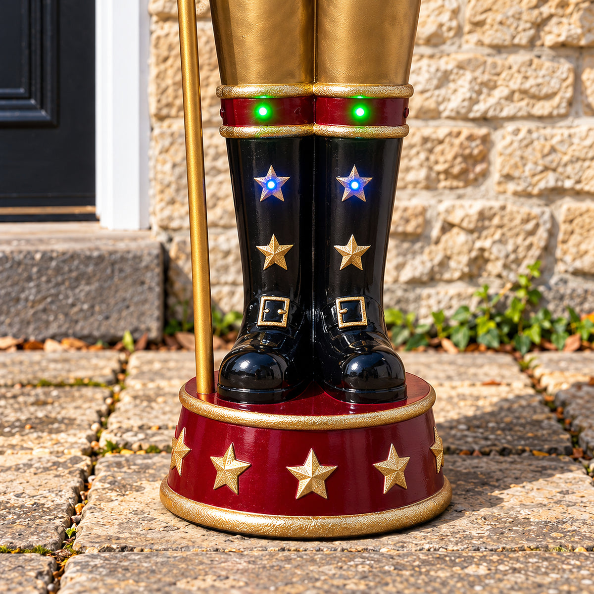 5ft Traditional Christmas Large Nutcracker with Animated Snow Globe & Multi-Coloured LED Lights