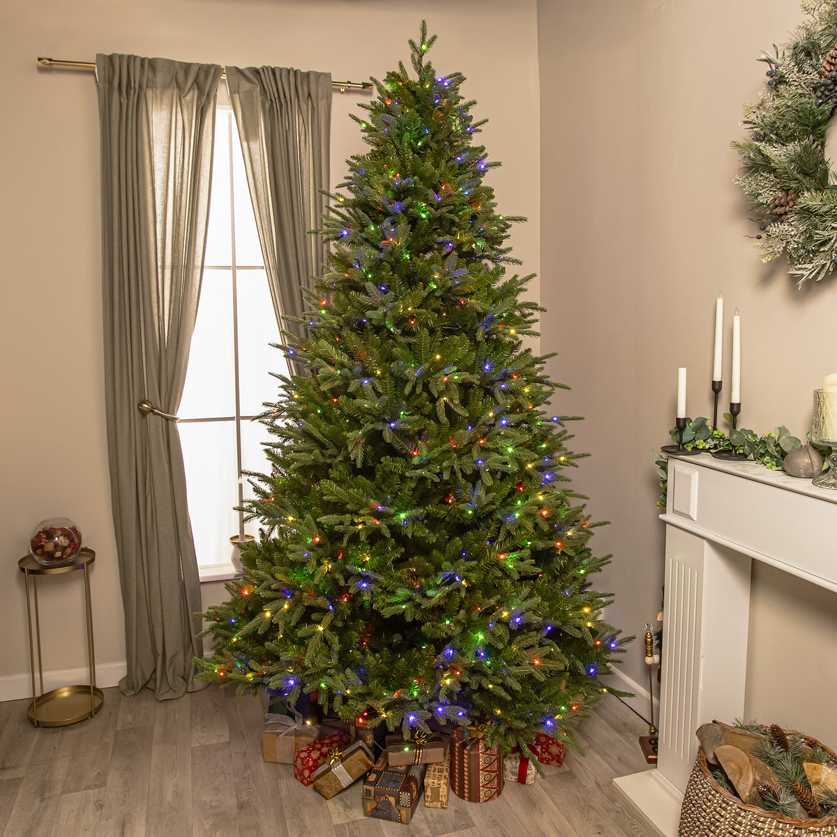 Blenheim Fir Artificial Pre-Lit PE Christmas Tree 6.5FT, 7.5FT