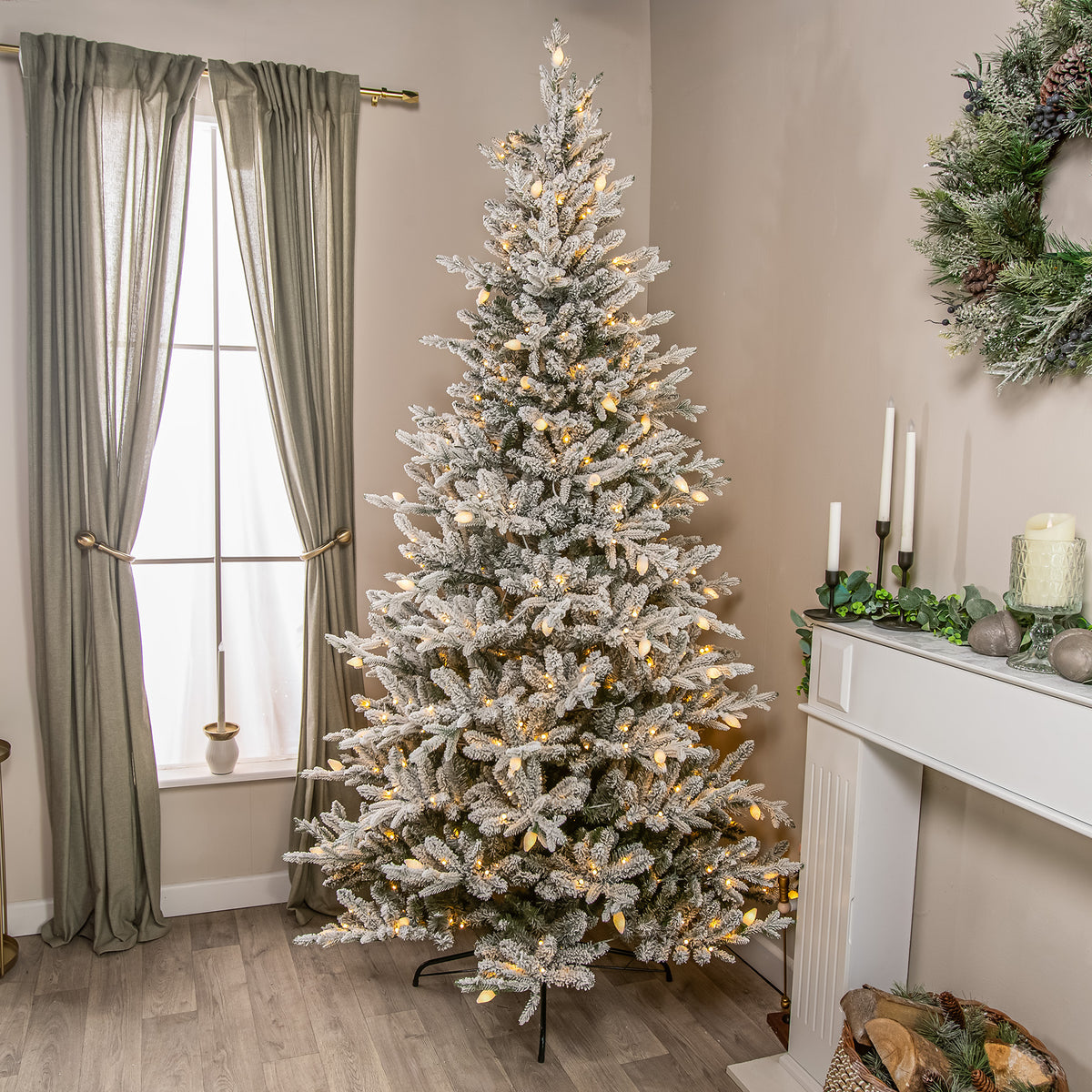 Highgrove Artificial Pre-Lit PE Christmas Tree 6.5FT, 7.5FT