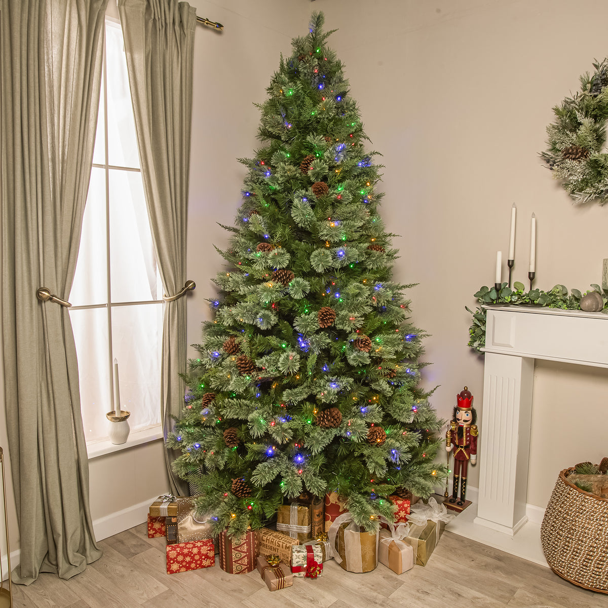 Hampton Artificial Pre-Lit PE Christmas Tree 6.5FT, 7.5FT