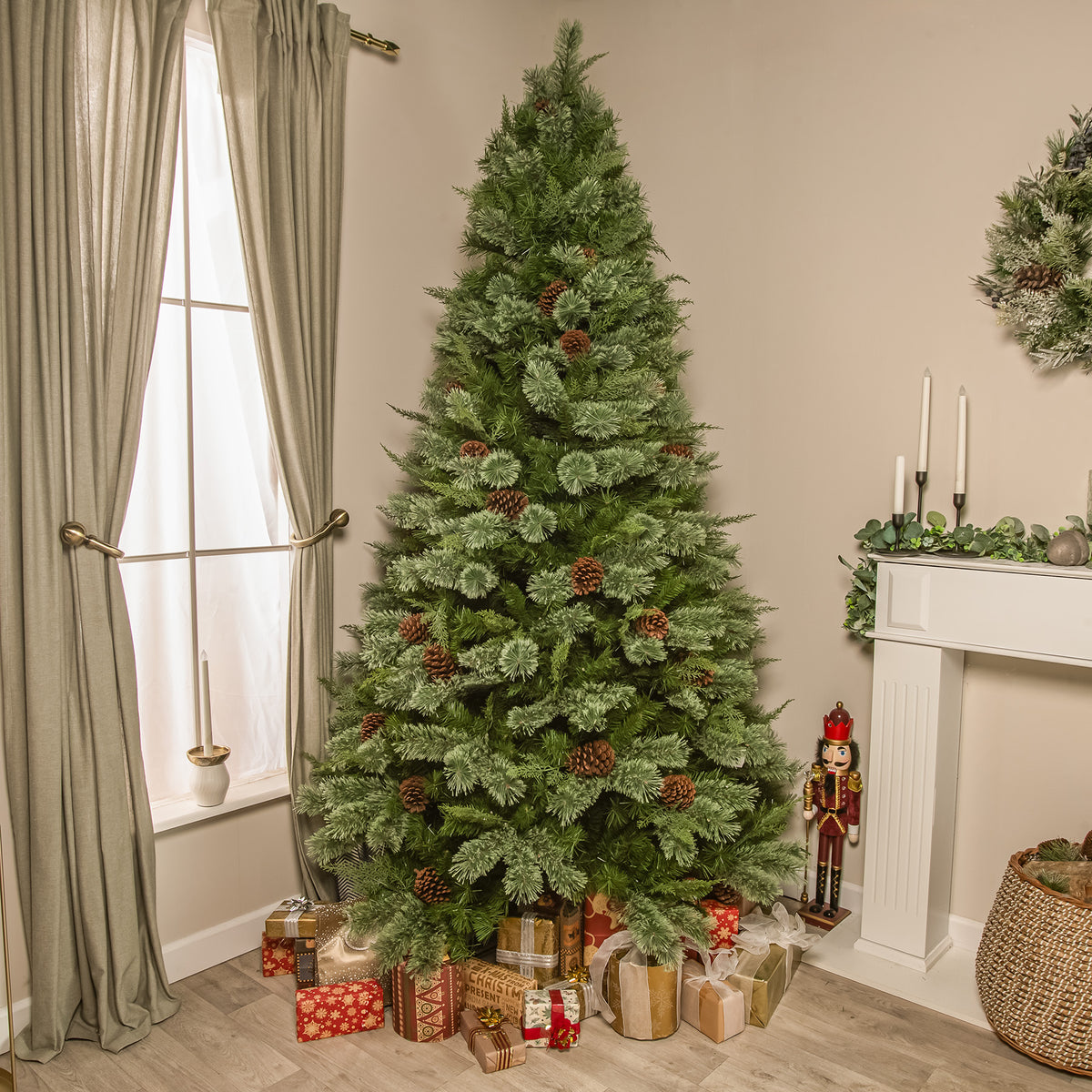 Hampton Artificial Pre-Lit PE Christmas Tree 6.5FT, 7.5FT