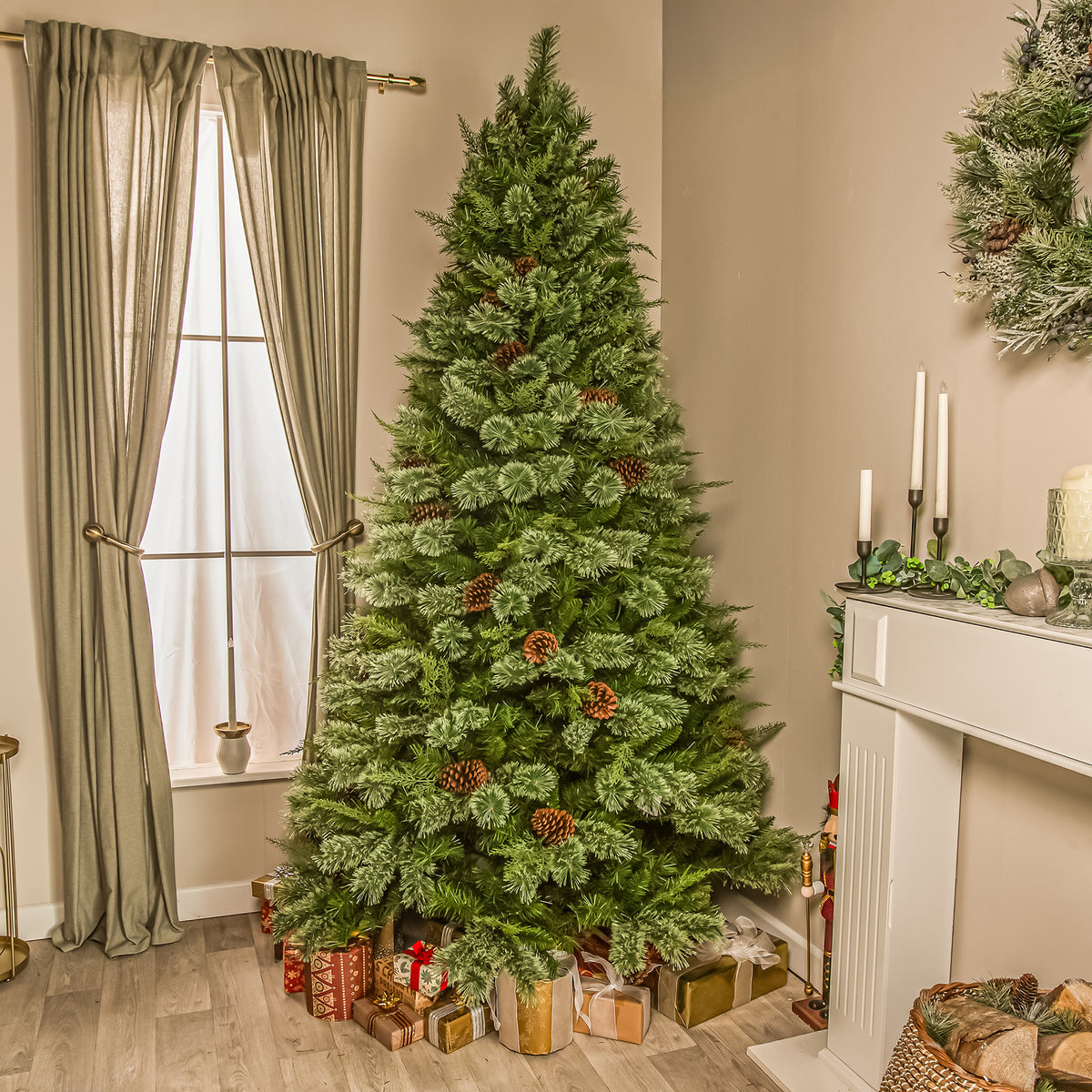 Hampton Artificial Pre-Lit PE Christmas Tree 6.5FT, 7.5FT