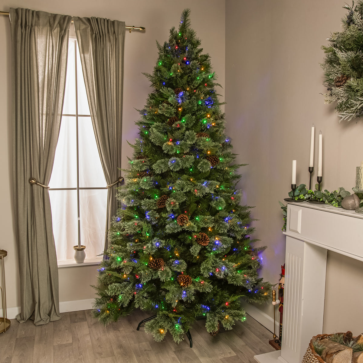 Hampton Artificial Pre-Lit PE Christmas Tree 6.5FT, 7.5FT