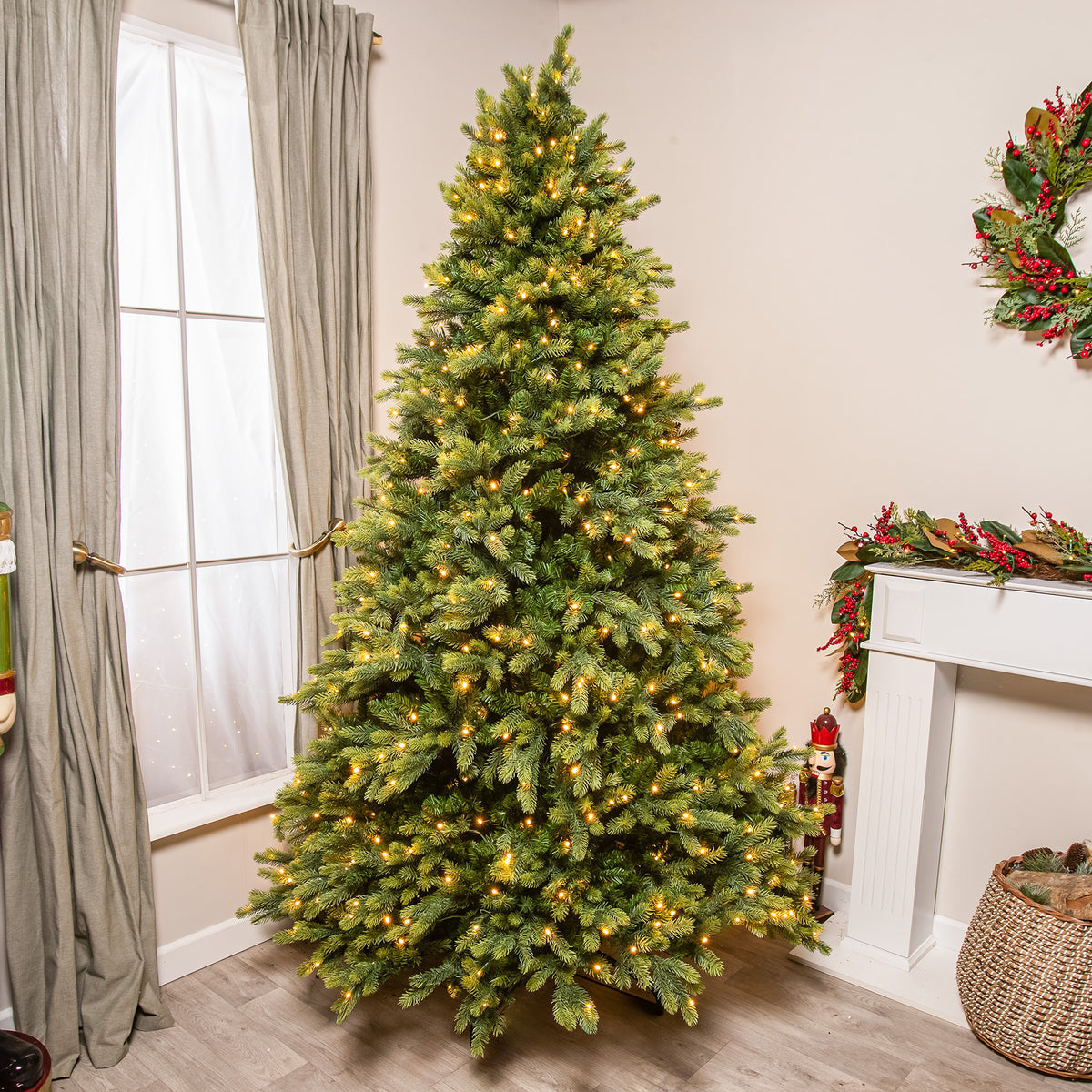 Canterbury Pre-Lit Artificial PE Christmas Tree 6.5FT, 7.5FT