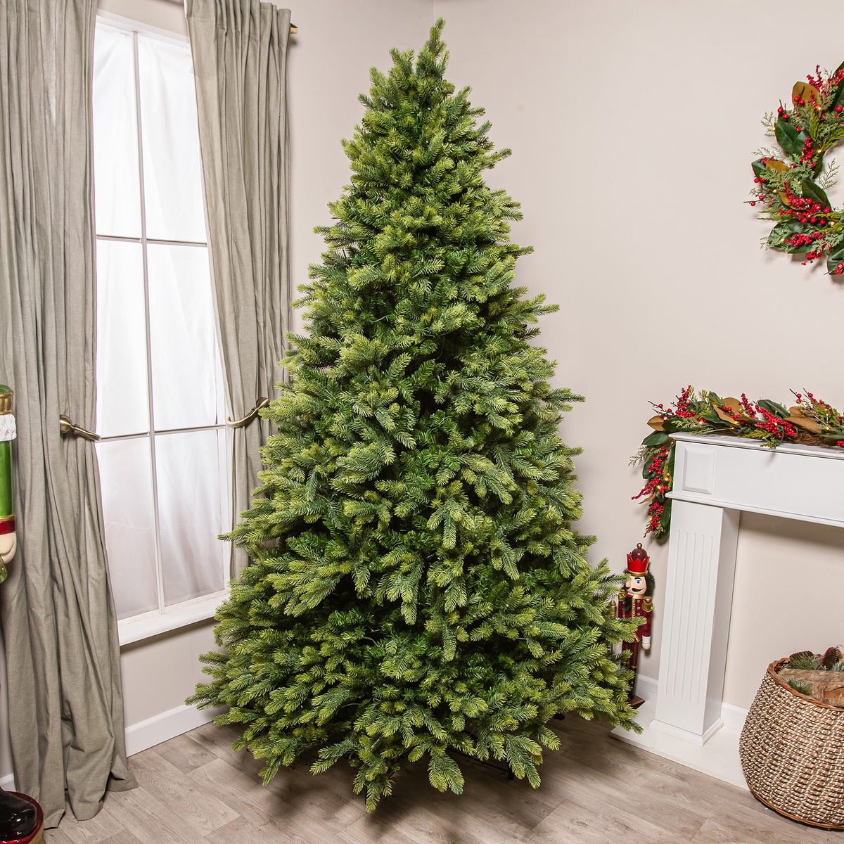Canterbury Pre-Lit Artificial PE Christmas Tree 6.5FT, 7.5FT