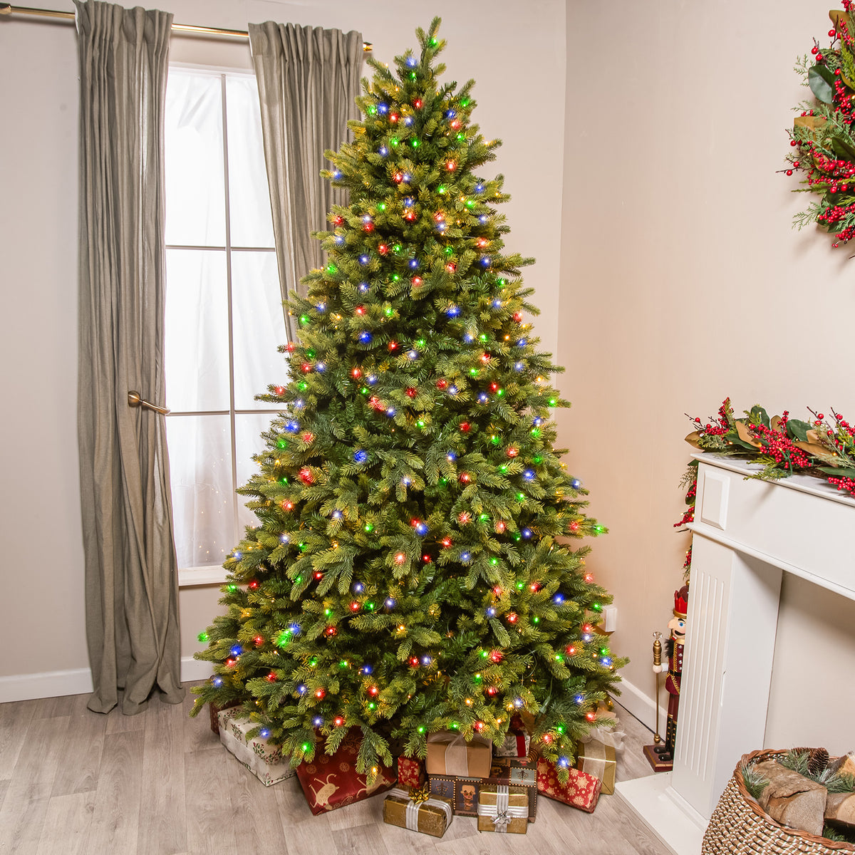 Canterbury Pre-Lit Artificial PE Christmas Tree 6.5FT, 7.5FT