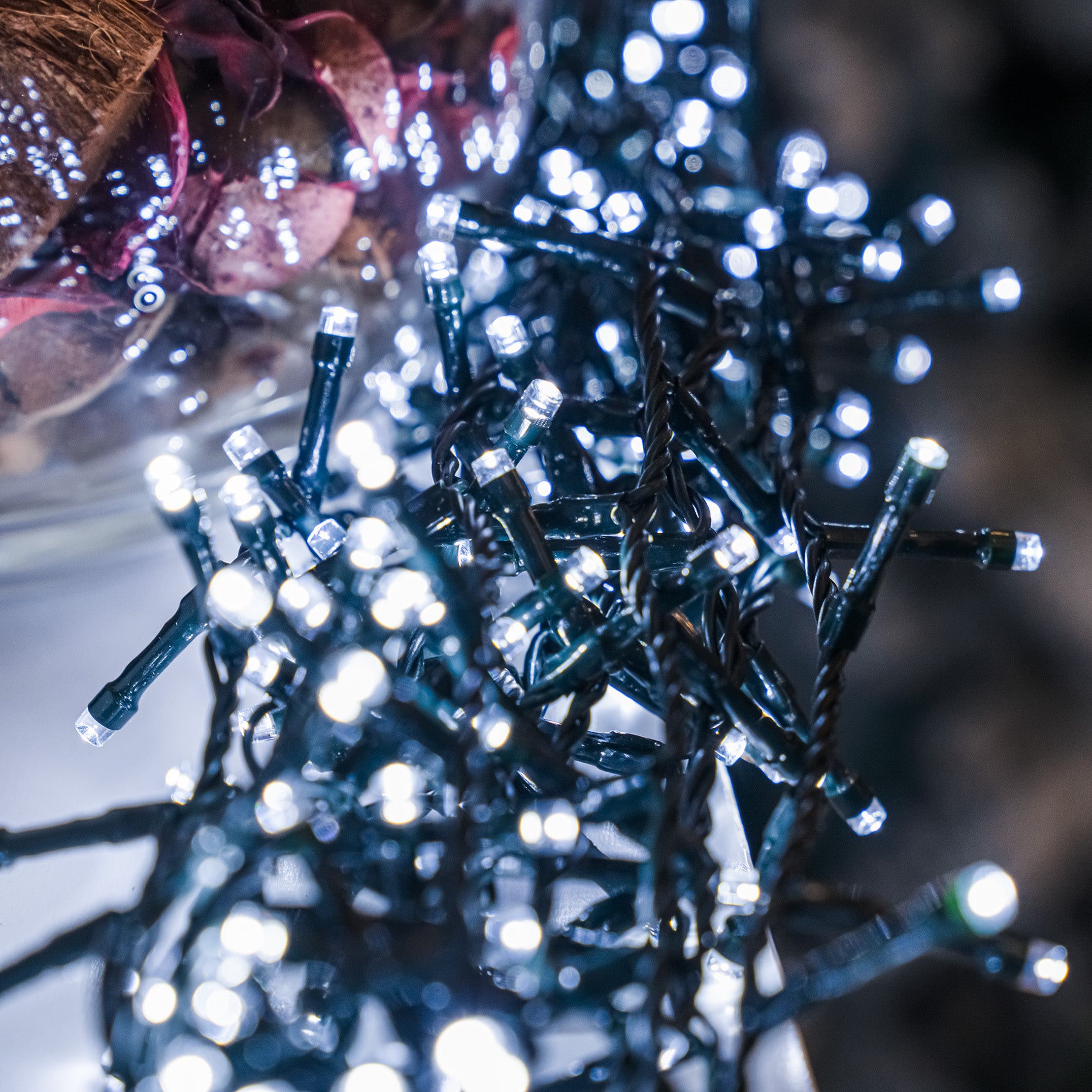 Bright White Multi-Function Christmas Compact LED Tree Lights with Gre ...