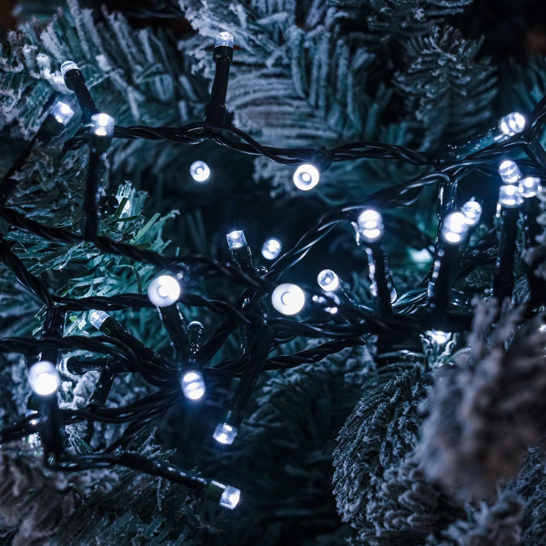 Bright White Multi-Function Christmas Compact LED Tree Lights with Gre ...