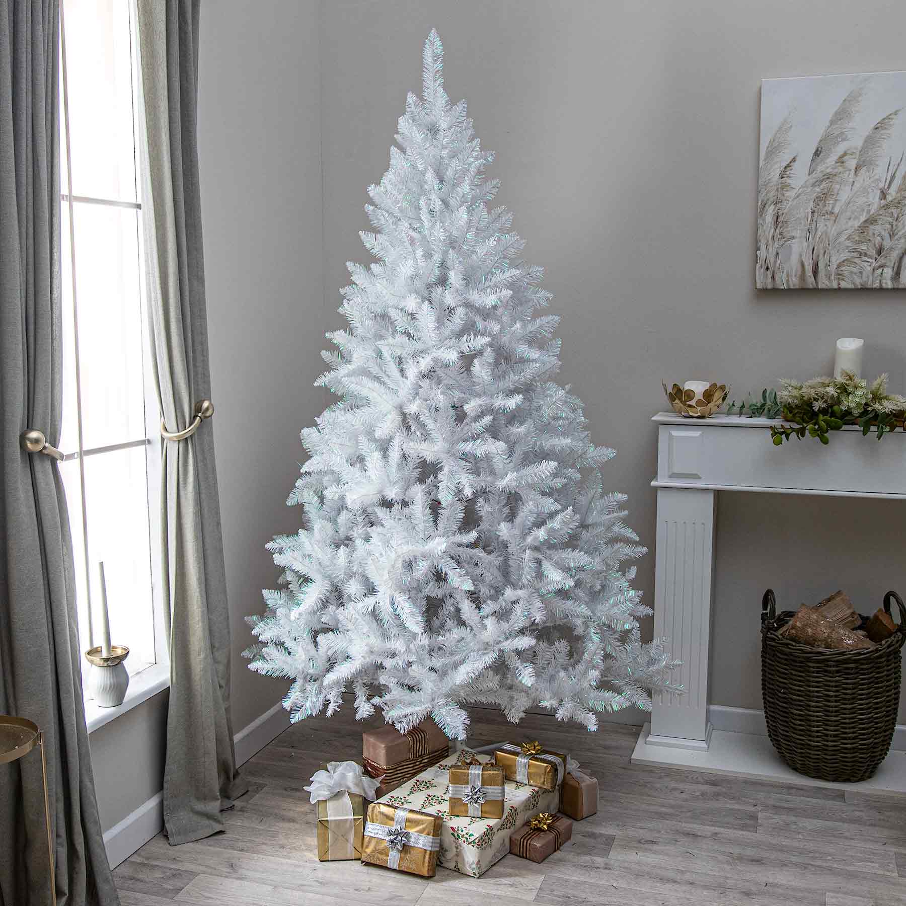 Pvc Tree Hatfield Artificial White PVC Christmas Tree 6FT, 7FT - Garden Trends