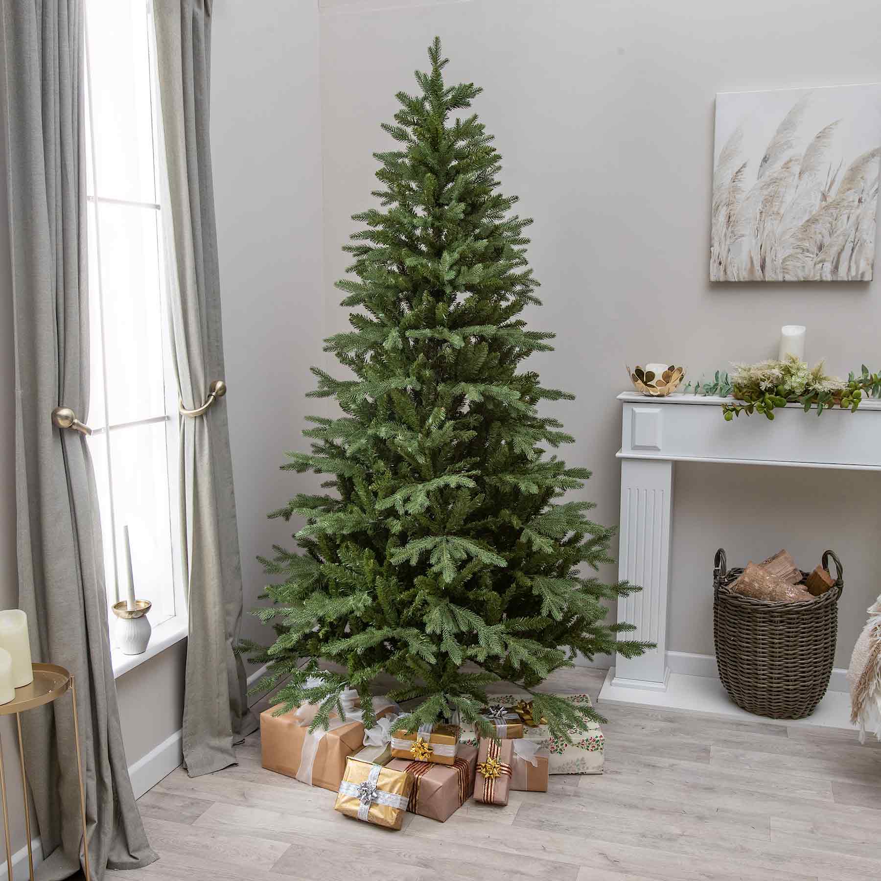 Pvc Pole Christmas Tree Burghley Artificial Green PE/PVC Spruce