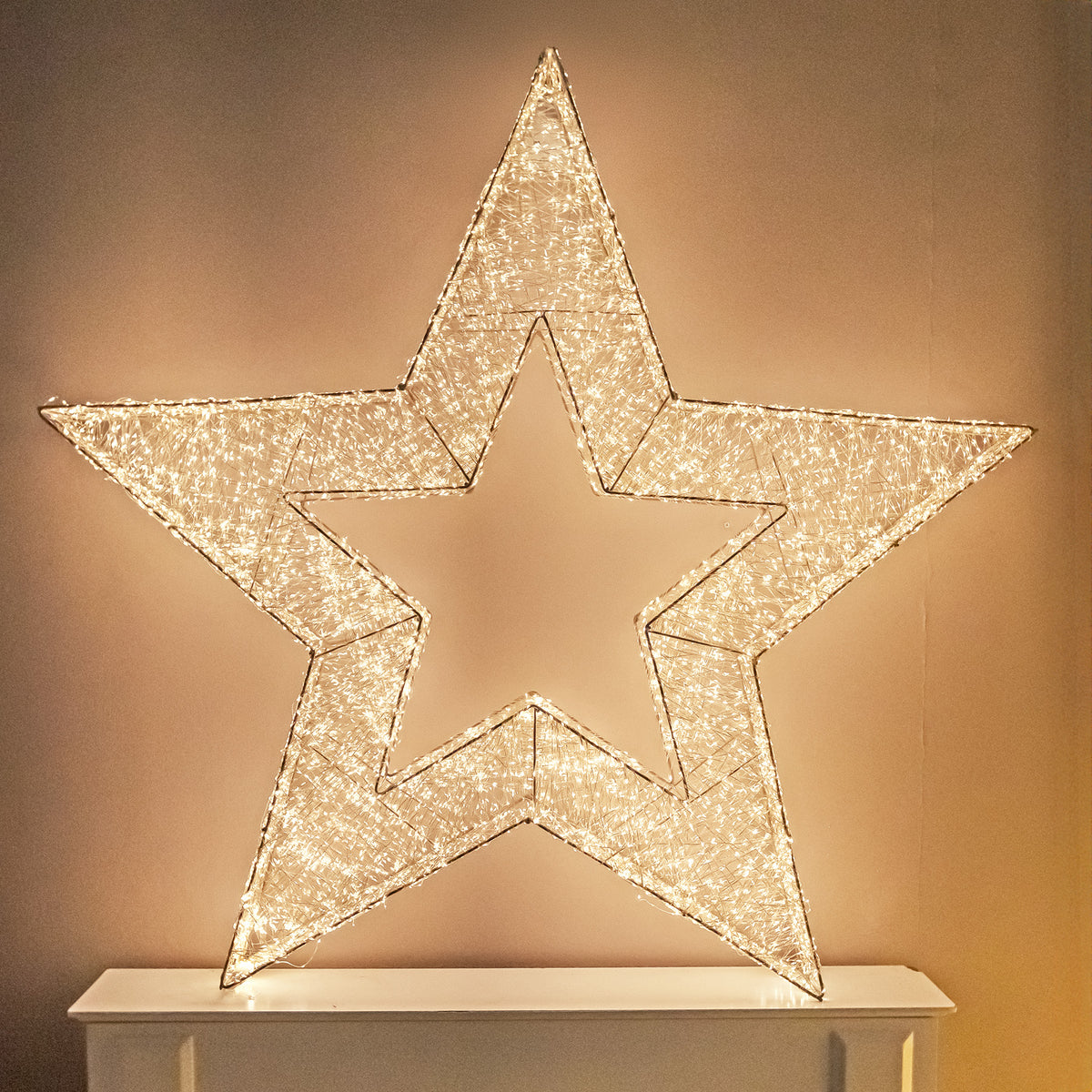 Pre-Lit Christmas Gold Light-Up Star 114cm with 15,000 Warm White LED Micro-lights