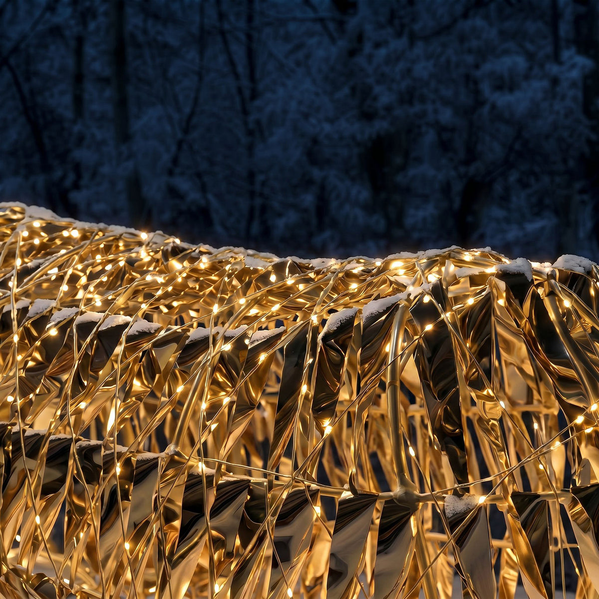 Pre-Lit Christmas Gold Laser Standing Deer 2m with 2400 Warm White LED Micro-Lights