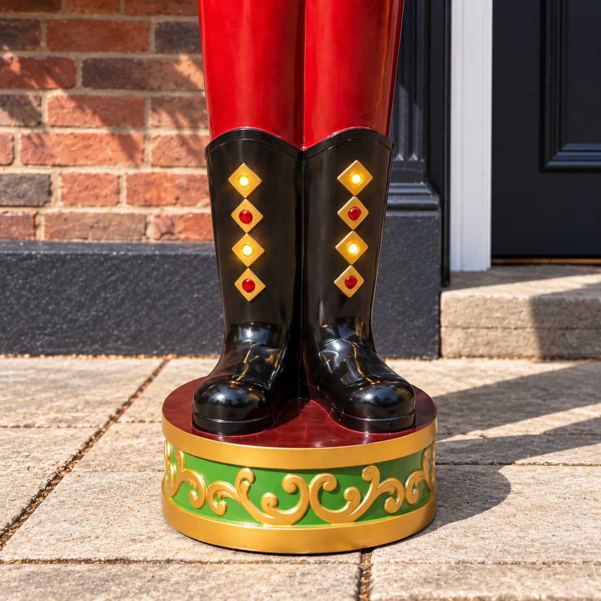 5.5ft Large Traditional Christmas Nutcracker Soldier - Red, White and Green with LED Lights