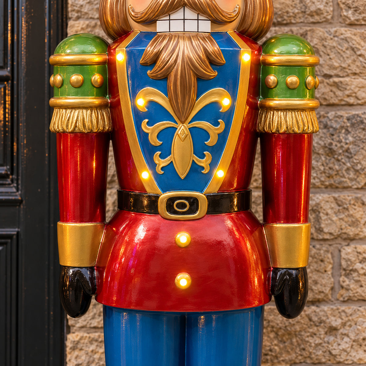 4.5ft Large Traditional Christmas Nutcracker Soldier - Red, Green and Blue with LED Lights