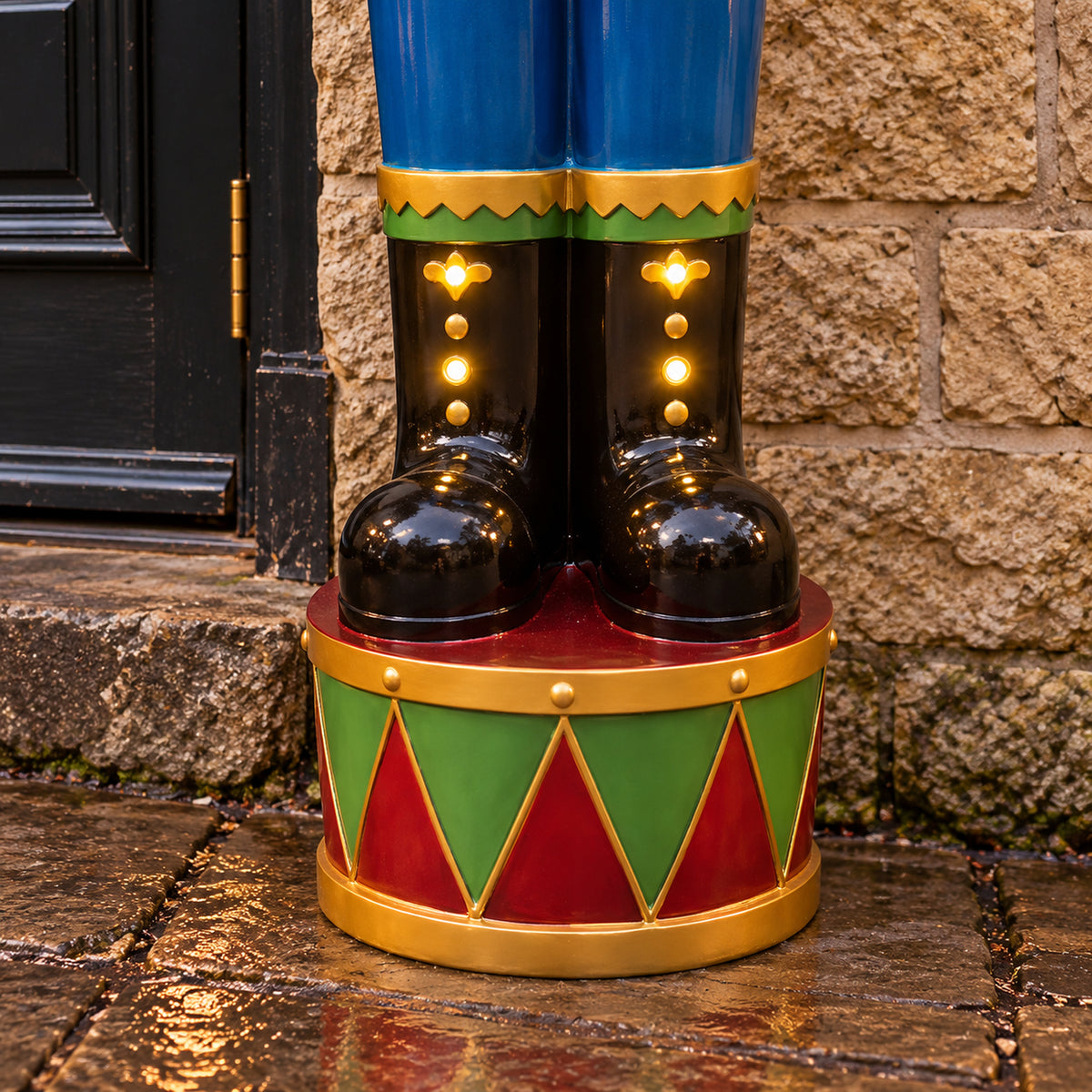 4.5ft Large Traditional Christmas Nutcracker Soldier - Red, Green and Blue with LED Lights