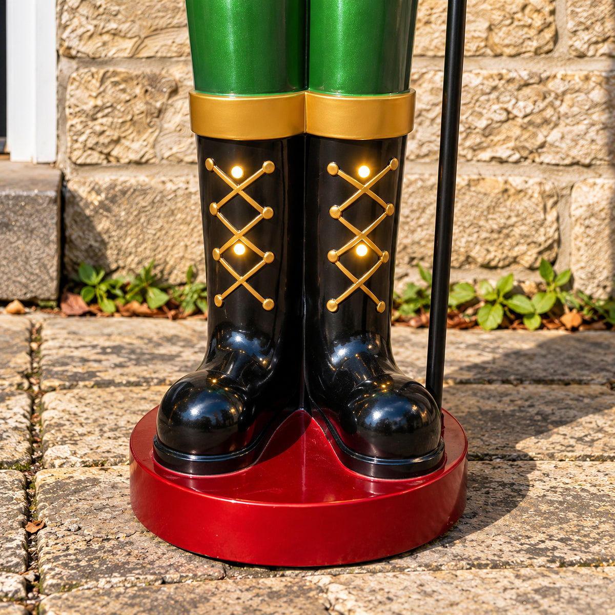 5ft Large Traditional Christmas Nutcracker Soldier - Red, Green and Gold with LED Lights