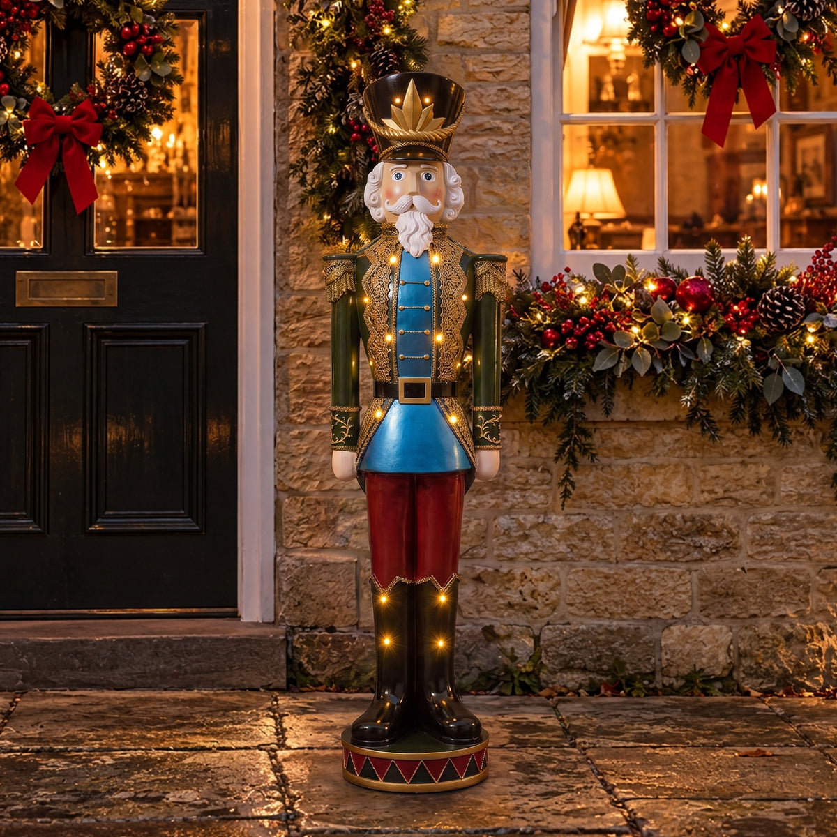 5ft Large Traditional Christmas Nutcracker Soldier with LED Lights