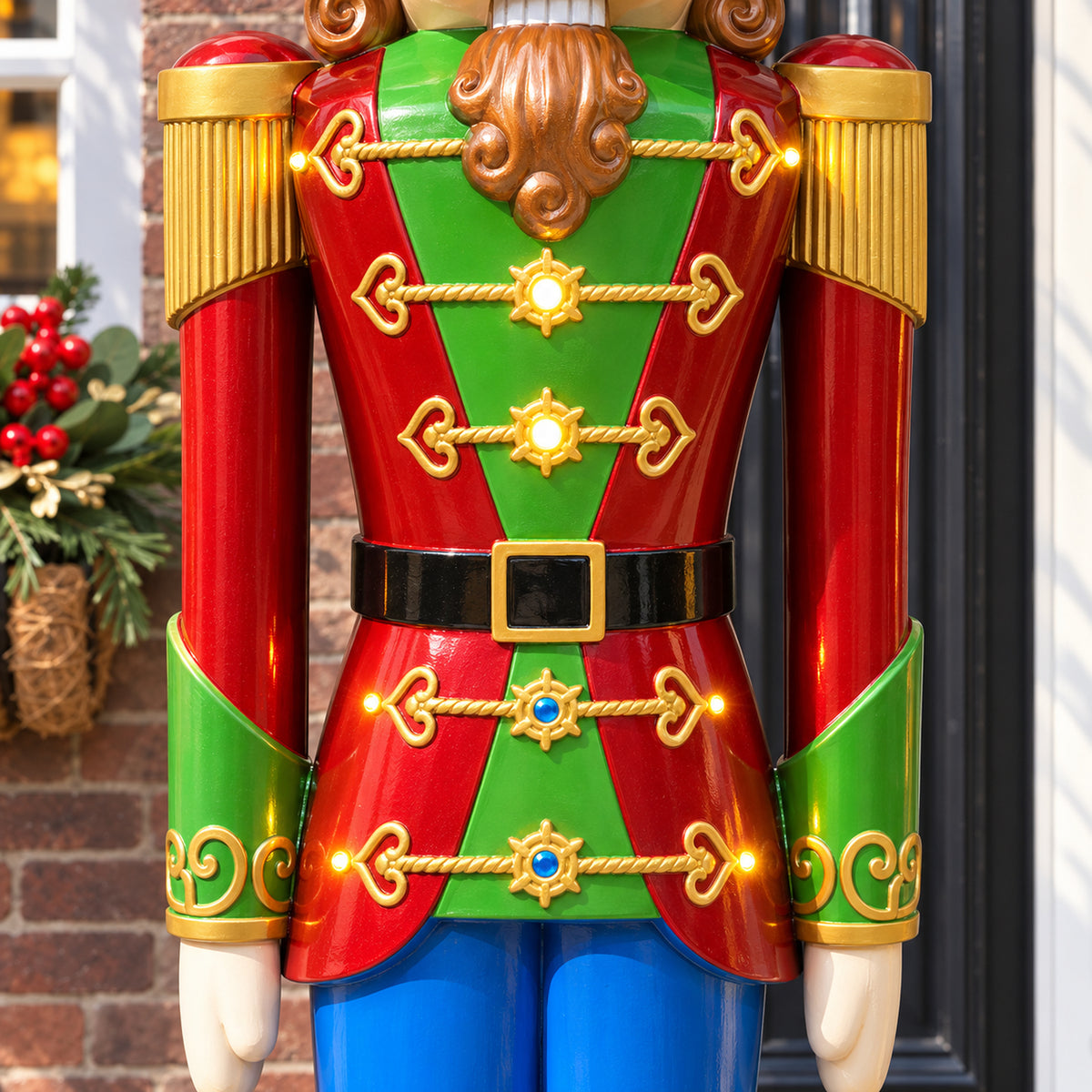 5.5ft Large Traditional Christmas Nutcracker Soldier - Multi-Coloured with LED Lights