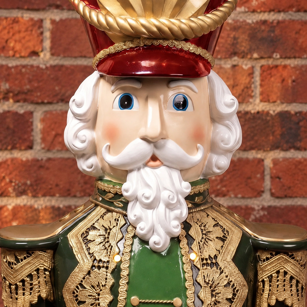 5ft Large Traditional Christmas Nutcracker Soldier - Dark Green, Red and Black with LED Lights