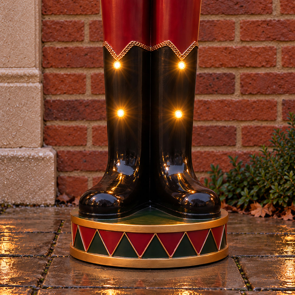 5ft Large Traditional Christmas Nutcracker Soldier - Dark Green, Red and Black with LED Lights