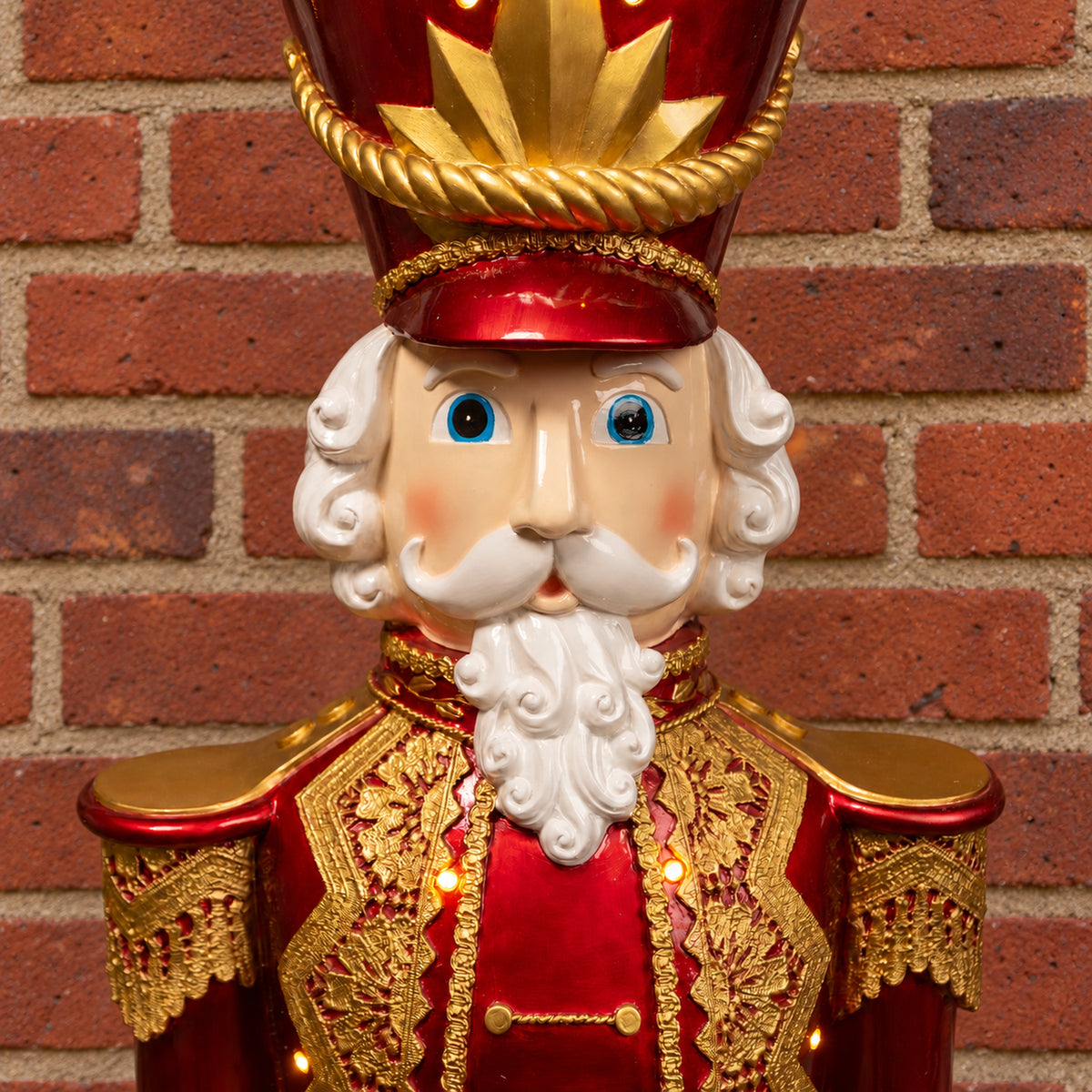 5ft Large Traditional Christmas Nutcracker Soldier - Red and Green with LED Lights