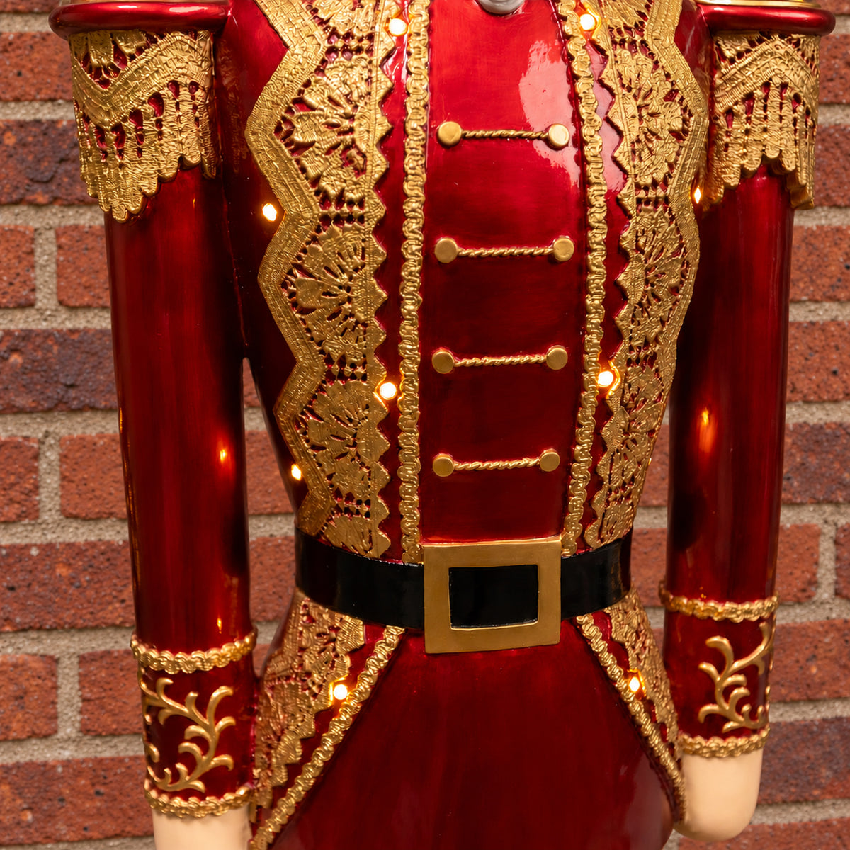 5ft Large Traditional Christmas Nutcracker Soldier - Red and Green with LED Lights