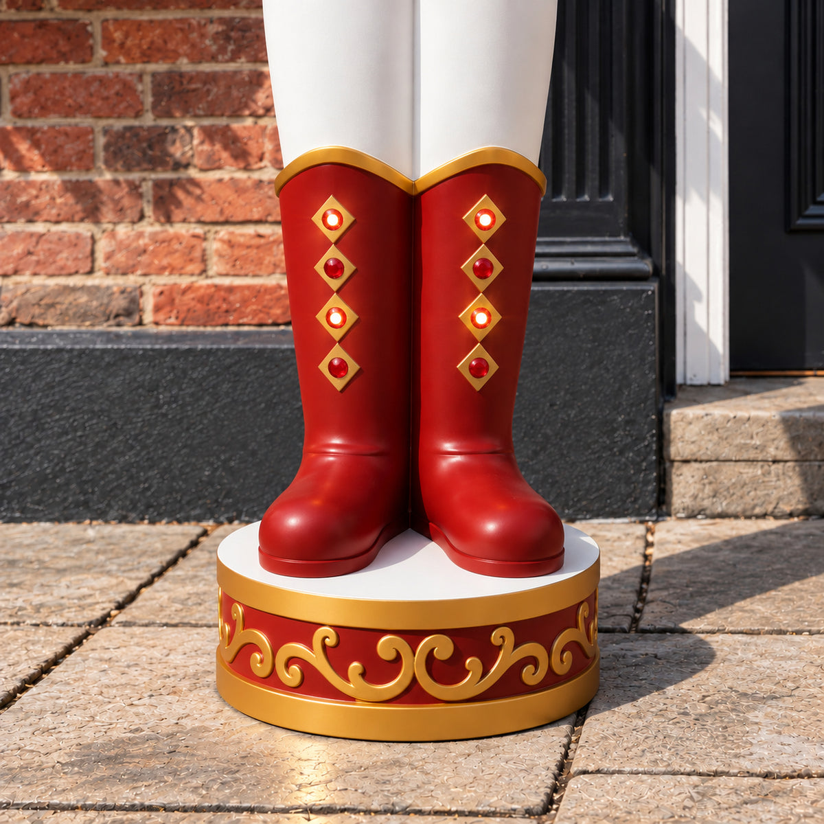 5.5ft Traditional Christmas Large Nutcracker Soldier Matt Red and White with LED Lights