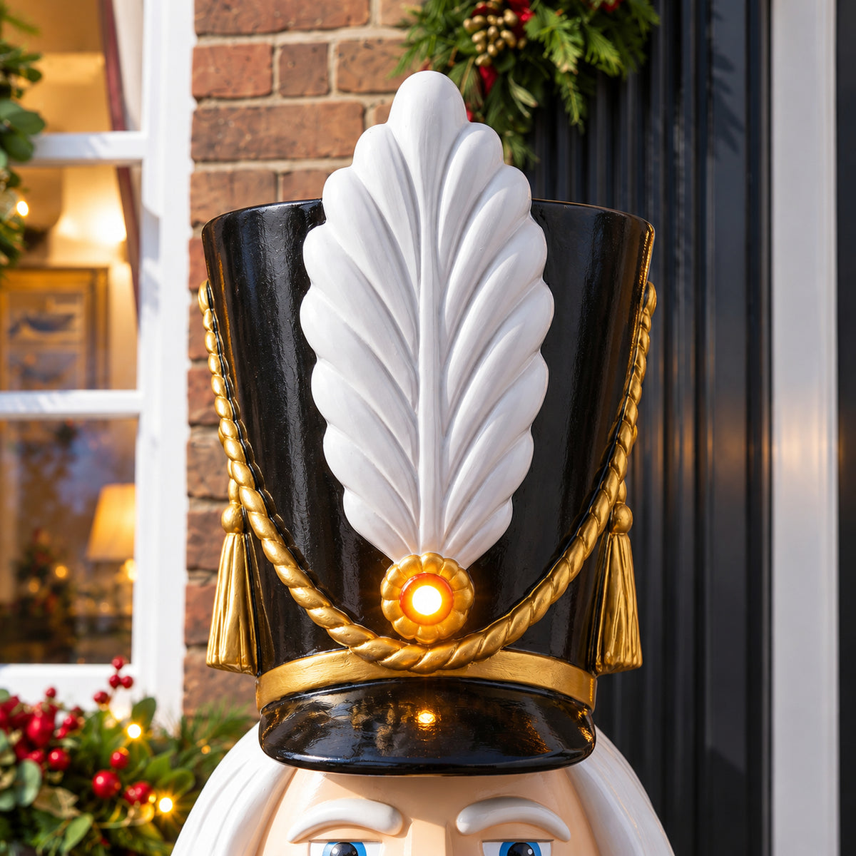 5.5ft Large Traditional Christmas Nutcracker Soldier Red Blue and Green with LED Lights