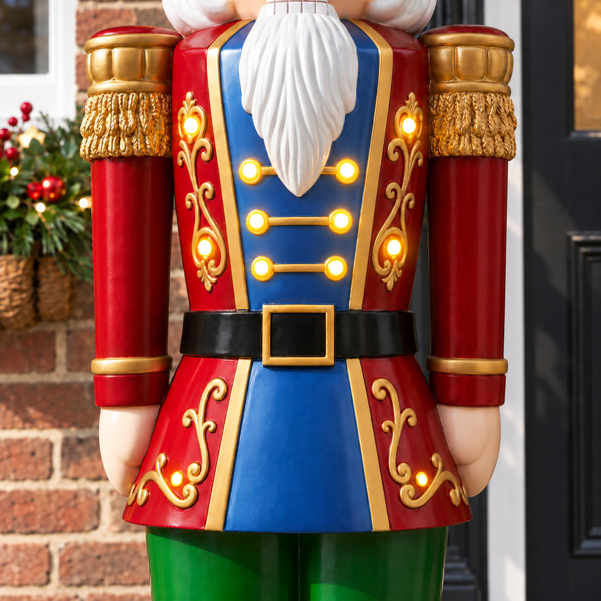 5.5ft Large Traditional Christmas Nutcracker Soldier Red Blue and Green with LED Lights