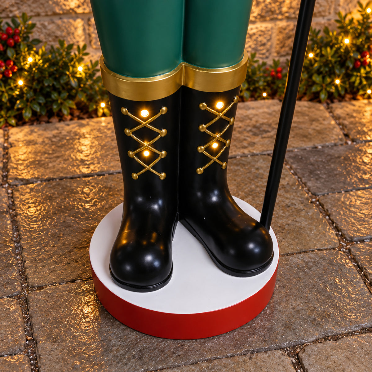 5ft Large Traditional Christmas Nutcracker Soldier Matt Red and Green with LED Lights