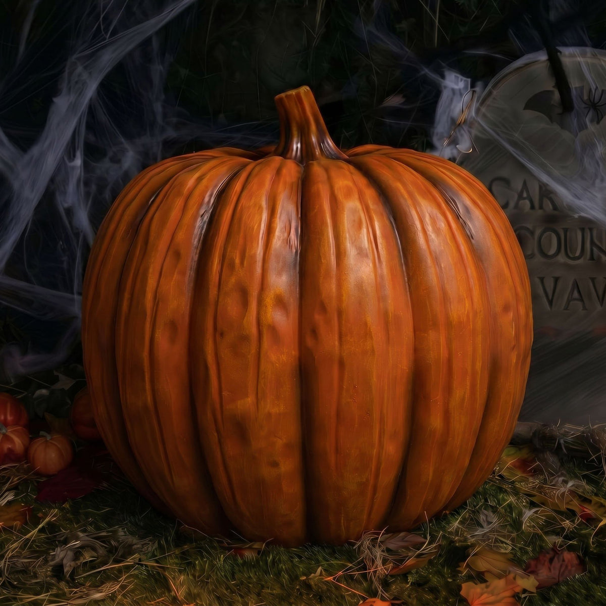 44cm Halloween Pumpkin Ornament with Warm White LED Lights