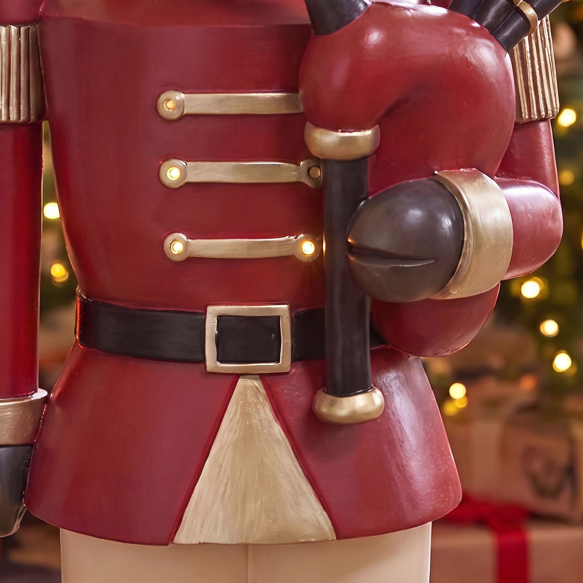 4ft Halloween Highland Cow Christmas Nutcracker with Bagpipes and LED Lights