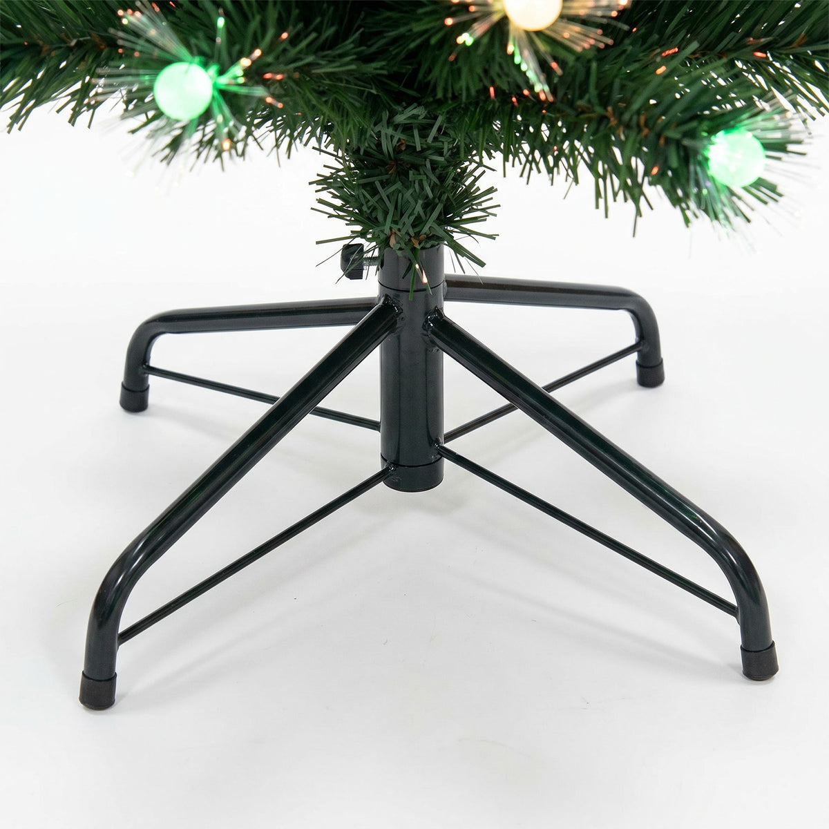 Green Fibre Optic Christmas Tree 2ft - 7ft Sparkle Bauble with Multi Coloured LED Lights