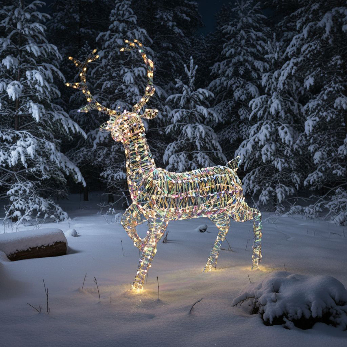 Christmas Reindeer Light - 1.4M Laser Strip Outdoor Light Up Stag with 330 White LEDs