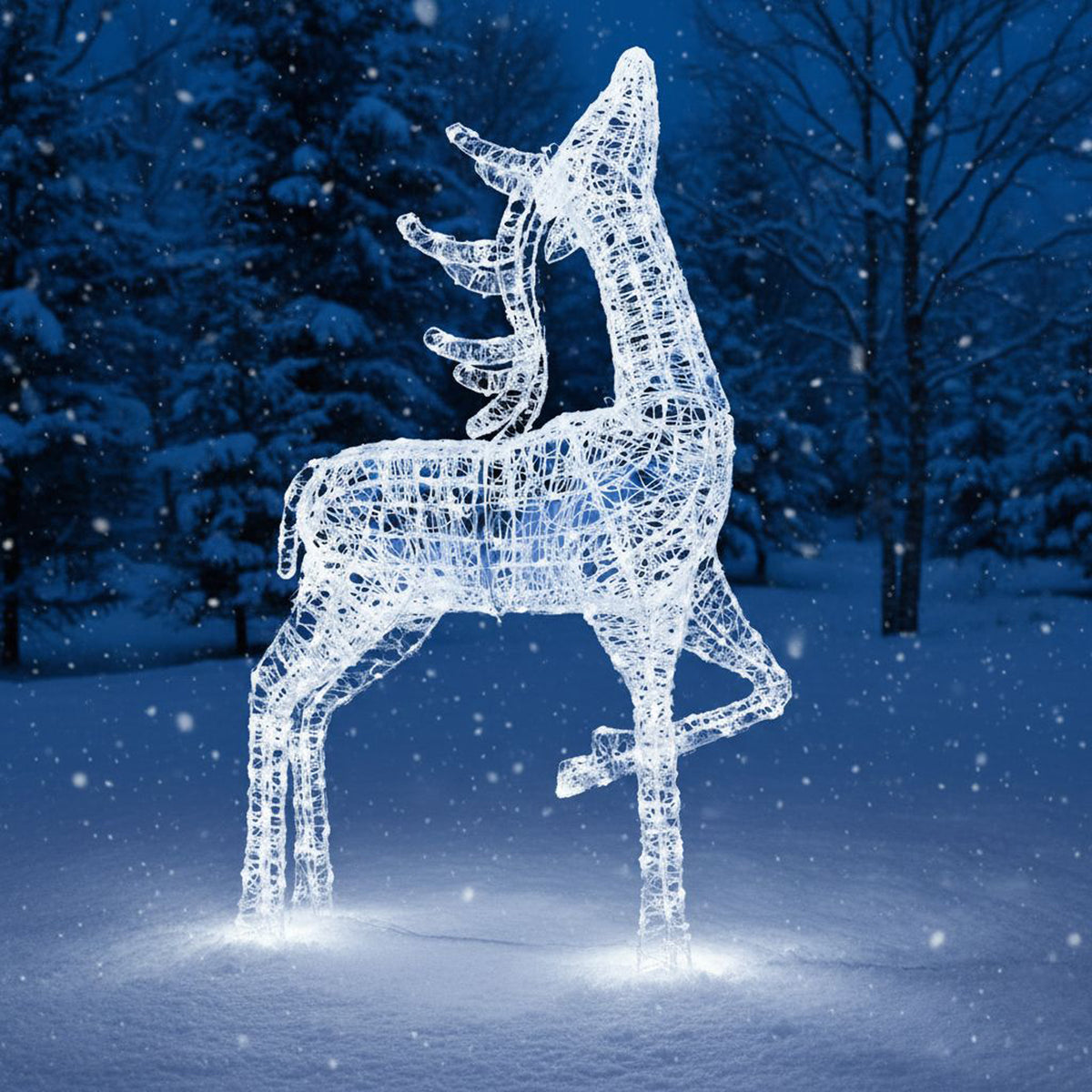 Christmas Reindeer Light - 2M Soft Acrylic Light Up Elegant Stag with 440 White LEDs