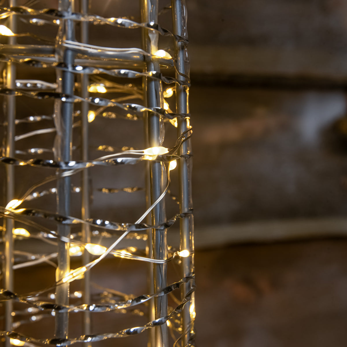 Pre-Lit Christmas Silver Light-Up Cone 180cm with 500 Warm White LEDs