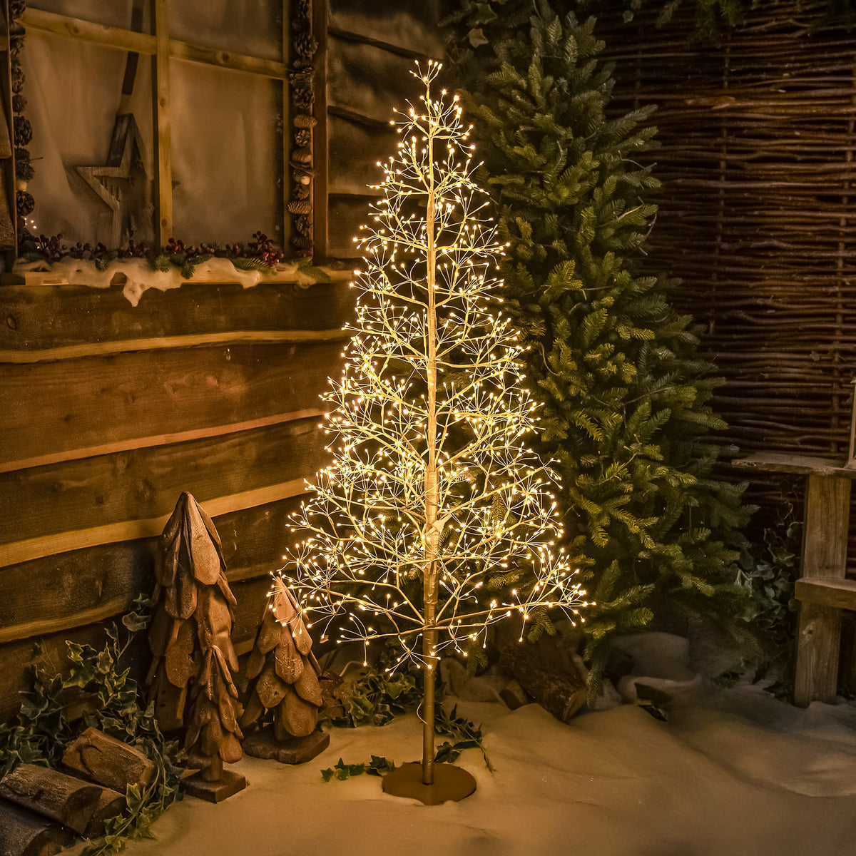 Pre-Lit Christmas Gold Wire Light-Up Tree 150cm with 1500 Warm White LEDs