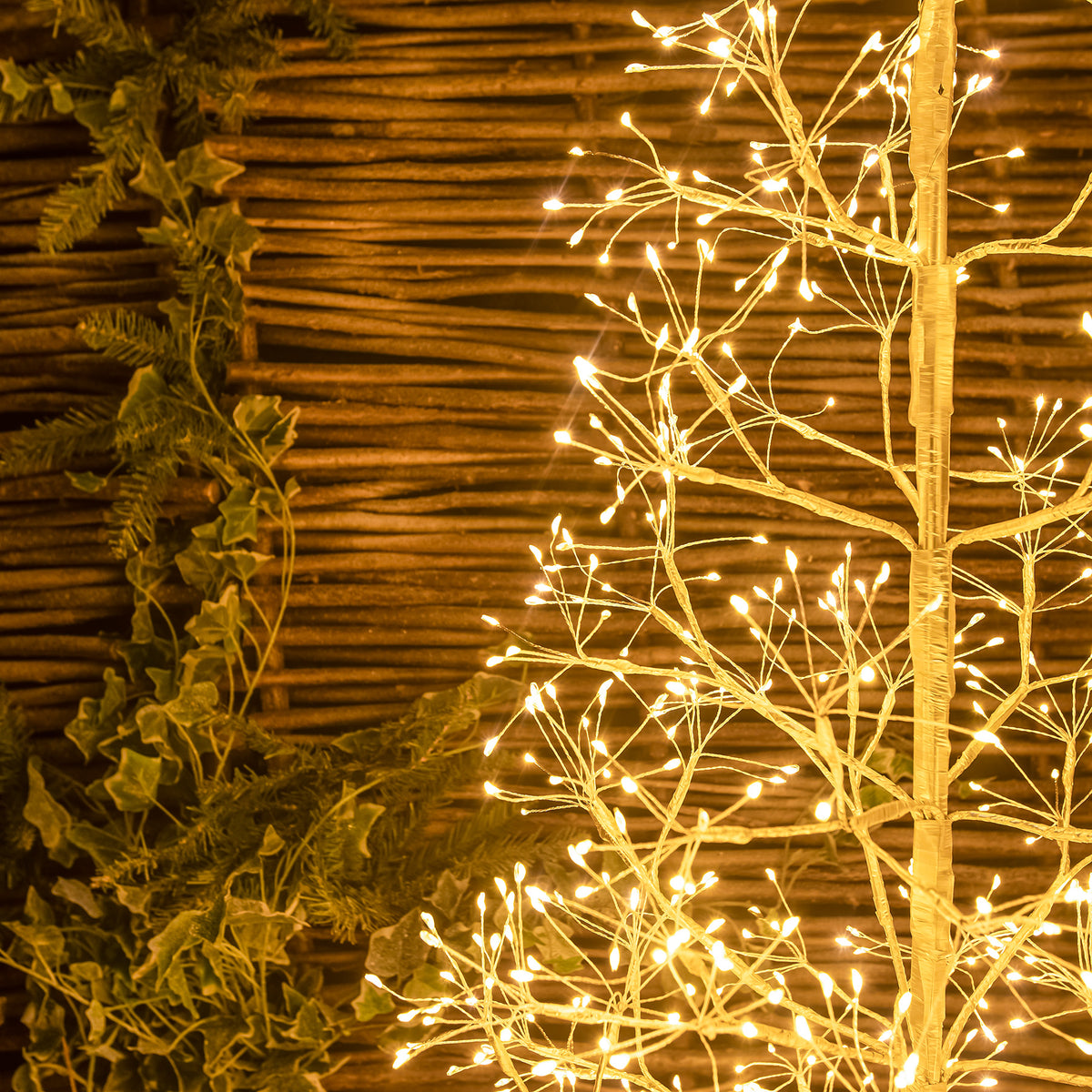 Pre-Lit Christmas Gold Wire Light-Up Tree 180cm with 2100 Warm White LEDs