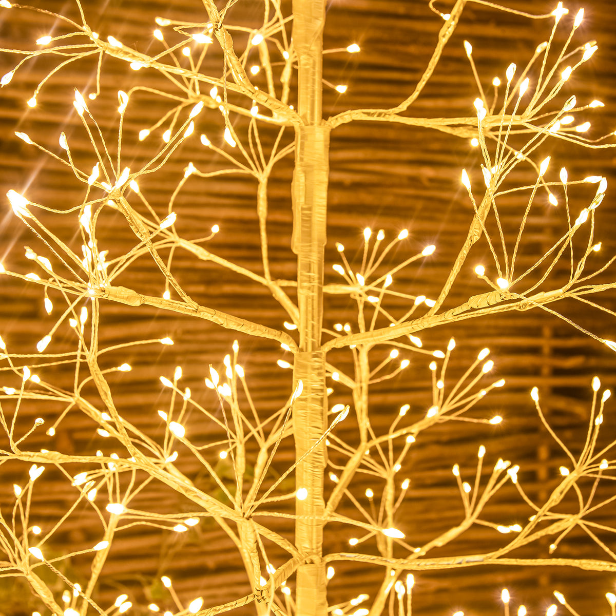 Pre-Lit Christmas Gold Wire Light-Up Tree 180cm with 2100 Warm White LEDs
