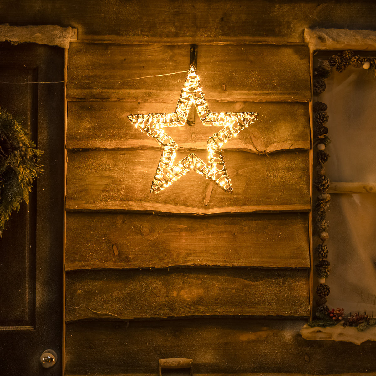 Pre-Lit Christmas Gold Laser Light-Up Star 40cm with 120 Warm White LEDs