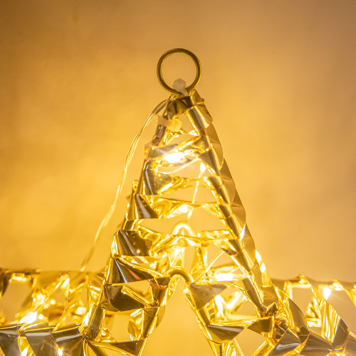 Pre-Lit Christmas Gold Laser Light-Up Star 30cm with 80 Warm White LEDs
