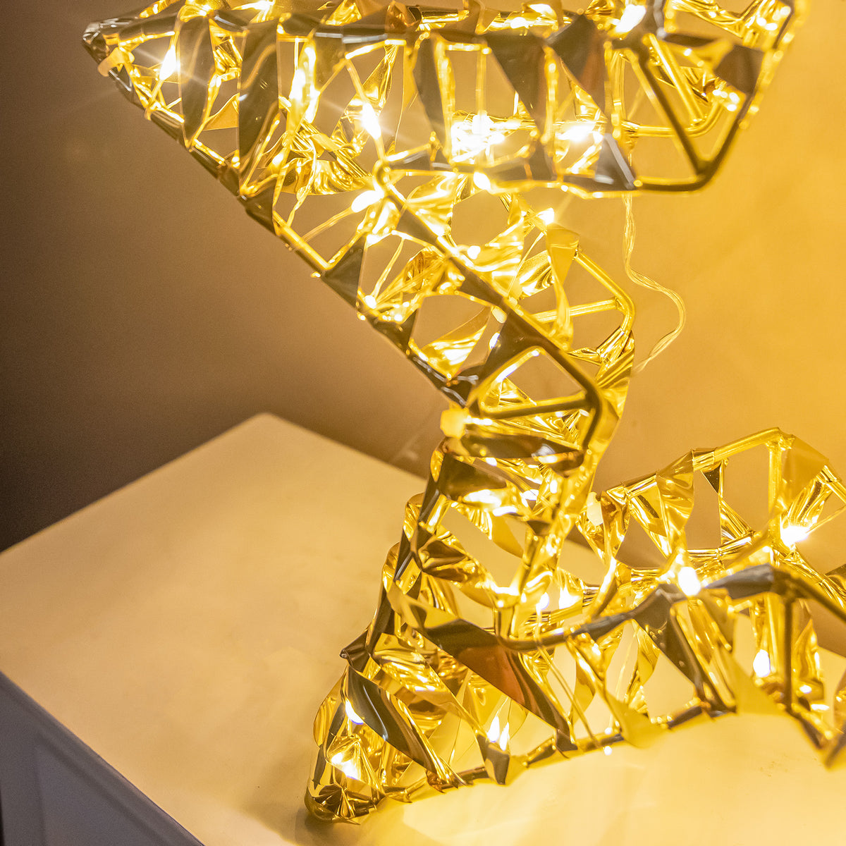 Pre-Lit Christmas Gold Laser Light-Up Star 40cm with 120 Warm White LEDs