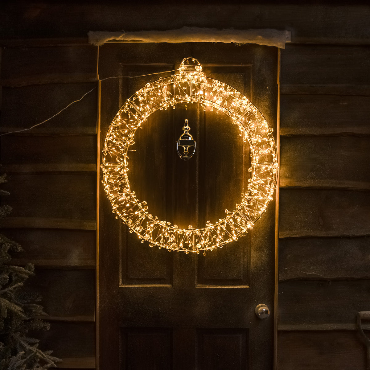 Pre-Lit Christmas Light-Up Silver Bauble 90cm with 800 Warm White LEDs