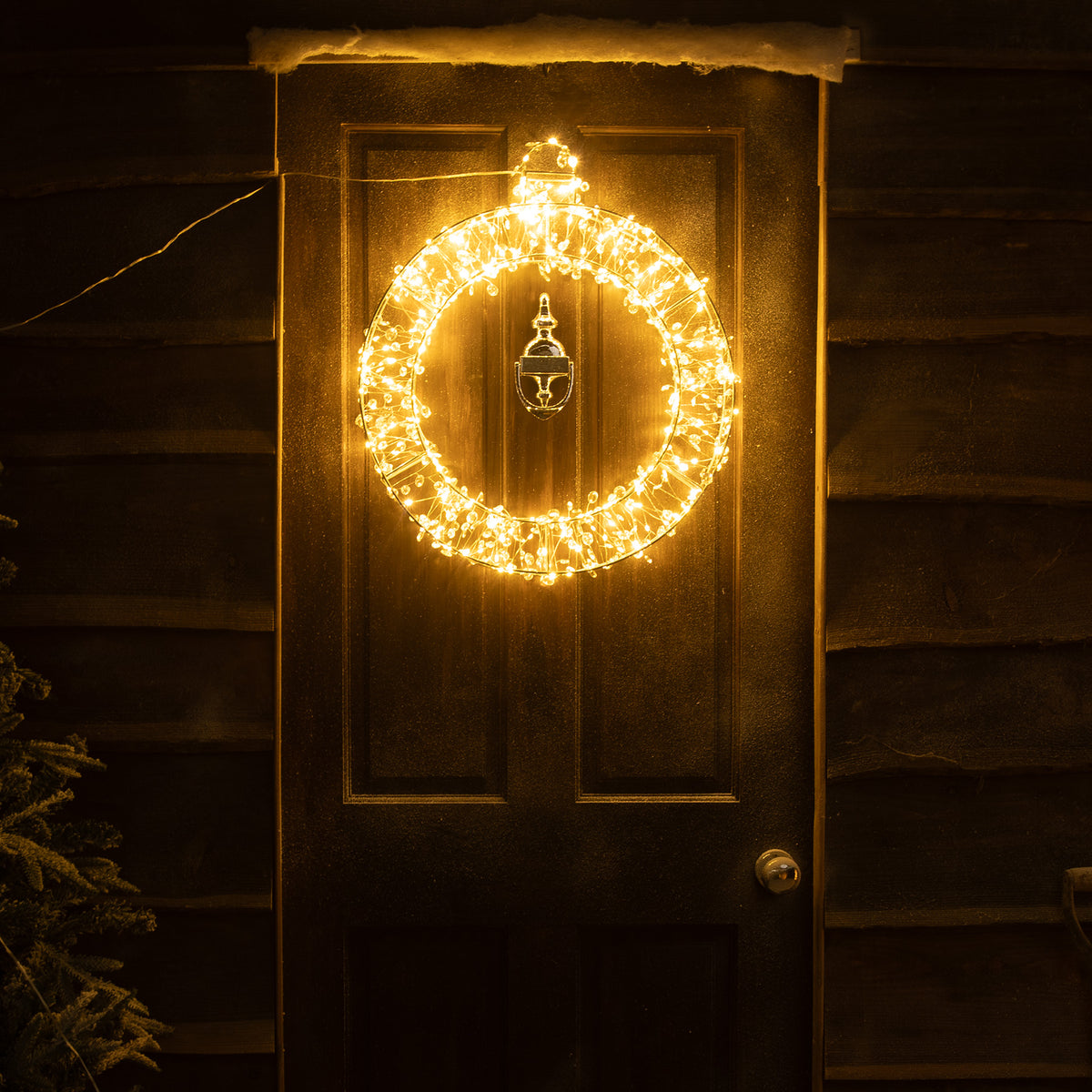 Pre-Lit Christmas Light-Up Silver Bauble 50cm with 280 Warm White LEDs