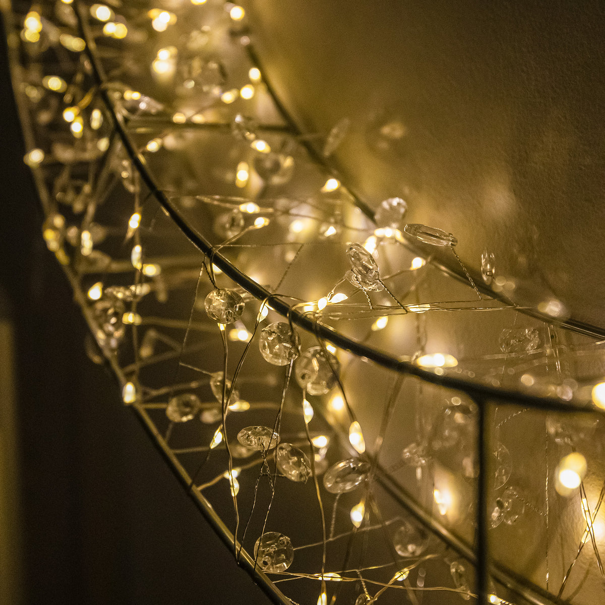 Pre-Lit Christmas Light-Up Silver Bauble 50cm with 280 Warm White LEDs