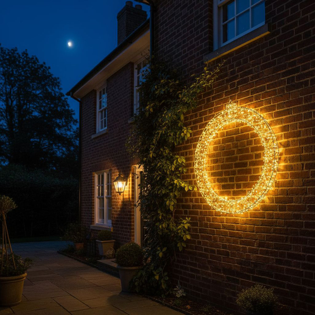 Pre-Lit Christmas Light-Up Silver Bauble 90cm with 800 Warm White LEDs