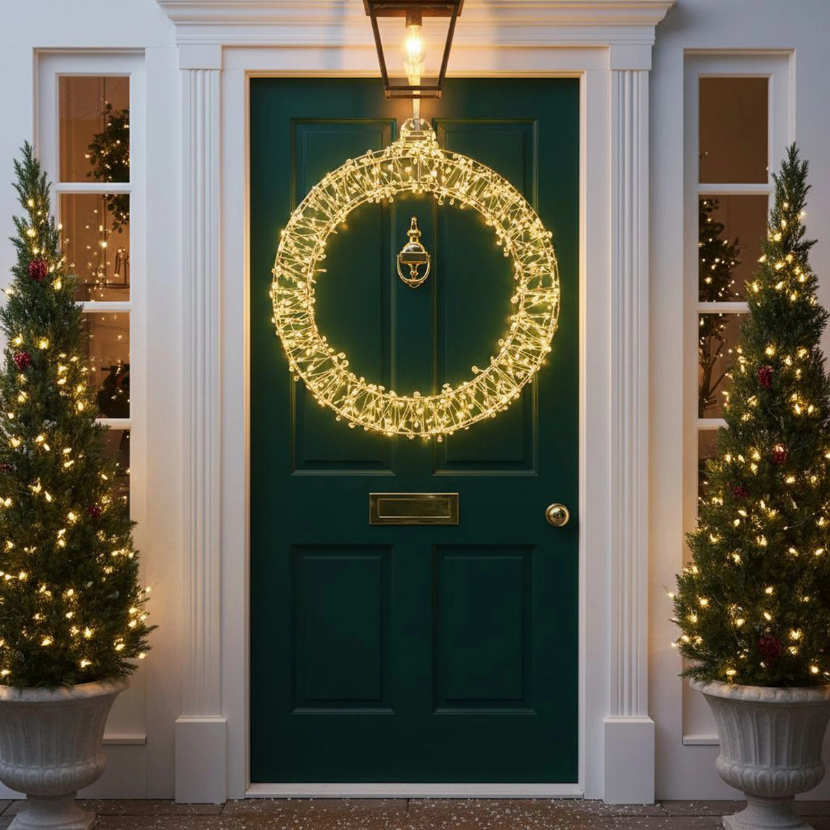 Pre-Lit Christmas Light-Up Silver Bauble 70cm with 500 Warm White LEDs