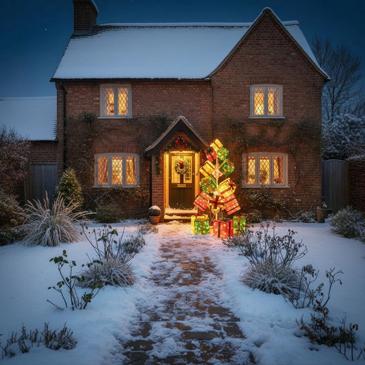 Pre-Lit Christmas Light-Up Stack of Presents 190cm with 544 White LEDs